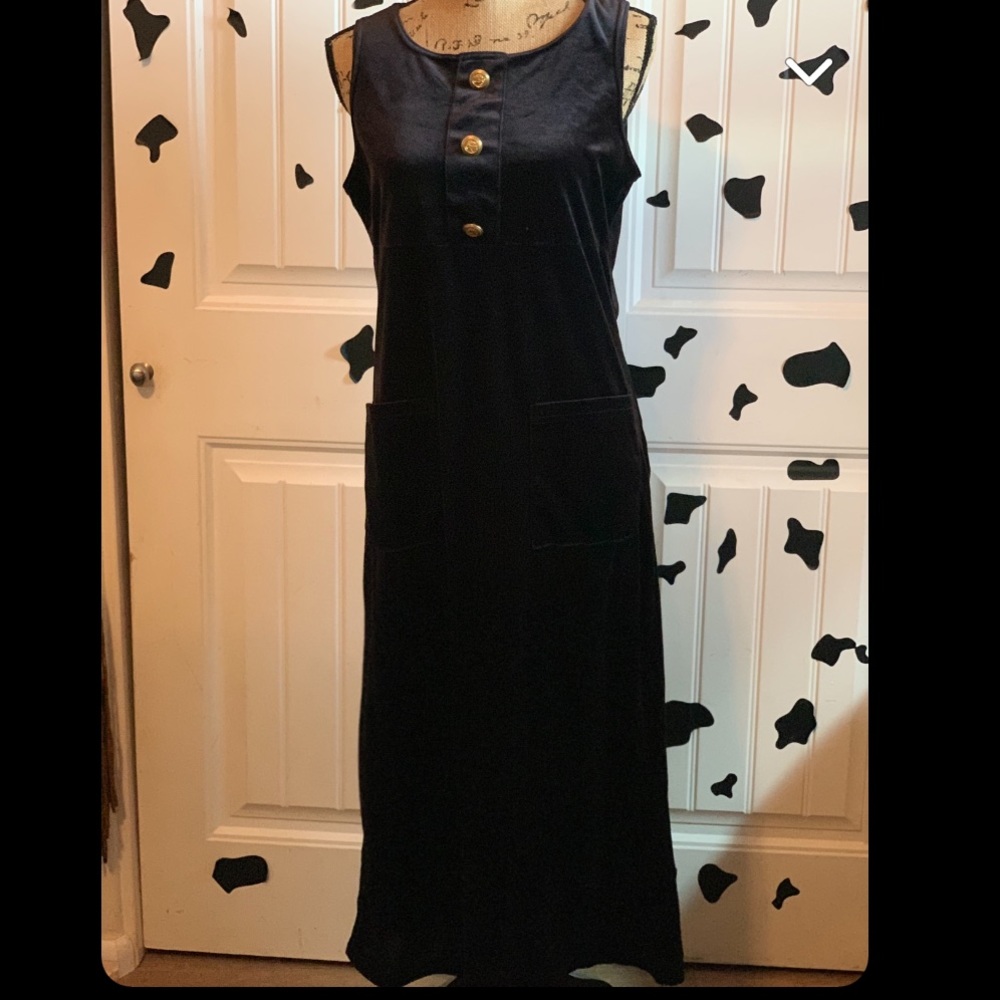 calf length black velvet dress